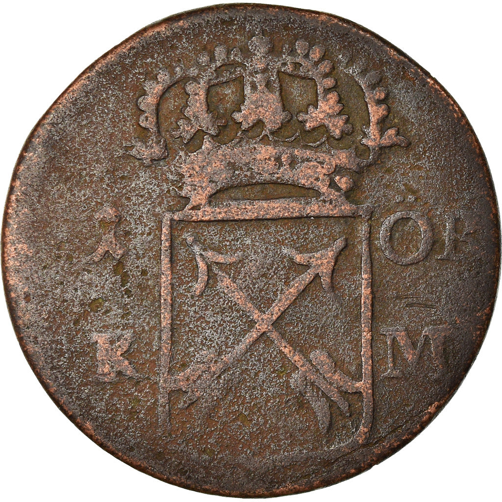 Coin, Sweden, Frederick I, Ore, K.M., 1724, VF(20-25), Copper, KM:383.1