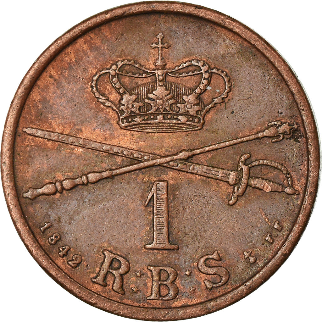 Coin, Denmark, Christian VIII, Rigsbankskilling, 1842, Altona, AU(55-58)