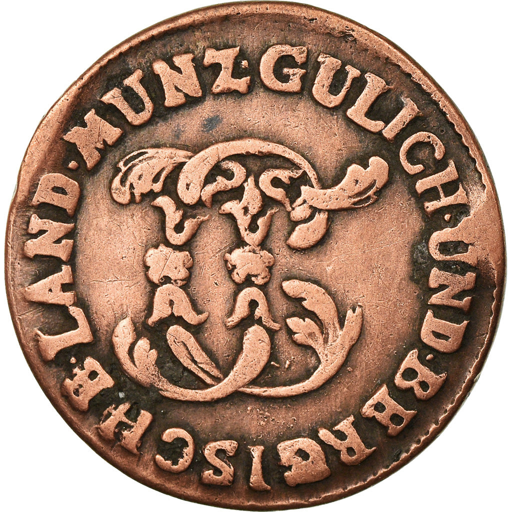 Moneda, Estados alemanes, JULICH-BERG, Karl Theodor, 1/4 Stüber, 1786, BC+