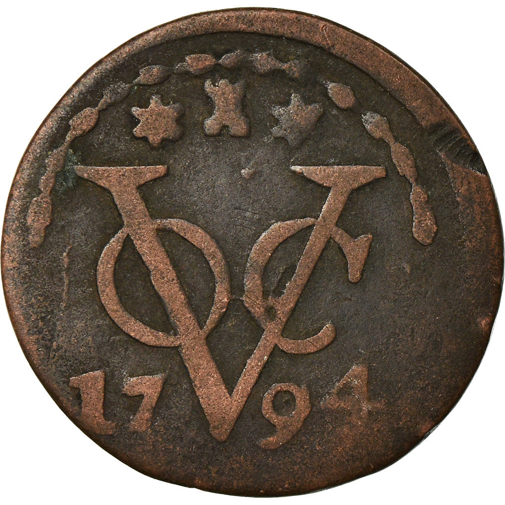 Monnaie, NETHERLANDS EAST INDIES, Duit, 1794, Dordrecht, B+, Cuivre, KM:70