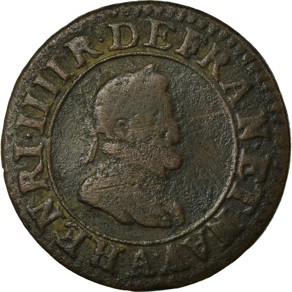 Monnaie, France, Henri IV, Double Tournois, 1603, Paris, TB+, Cuivre, CGKL:222