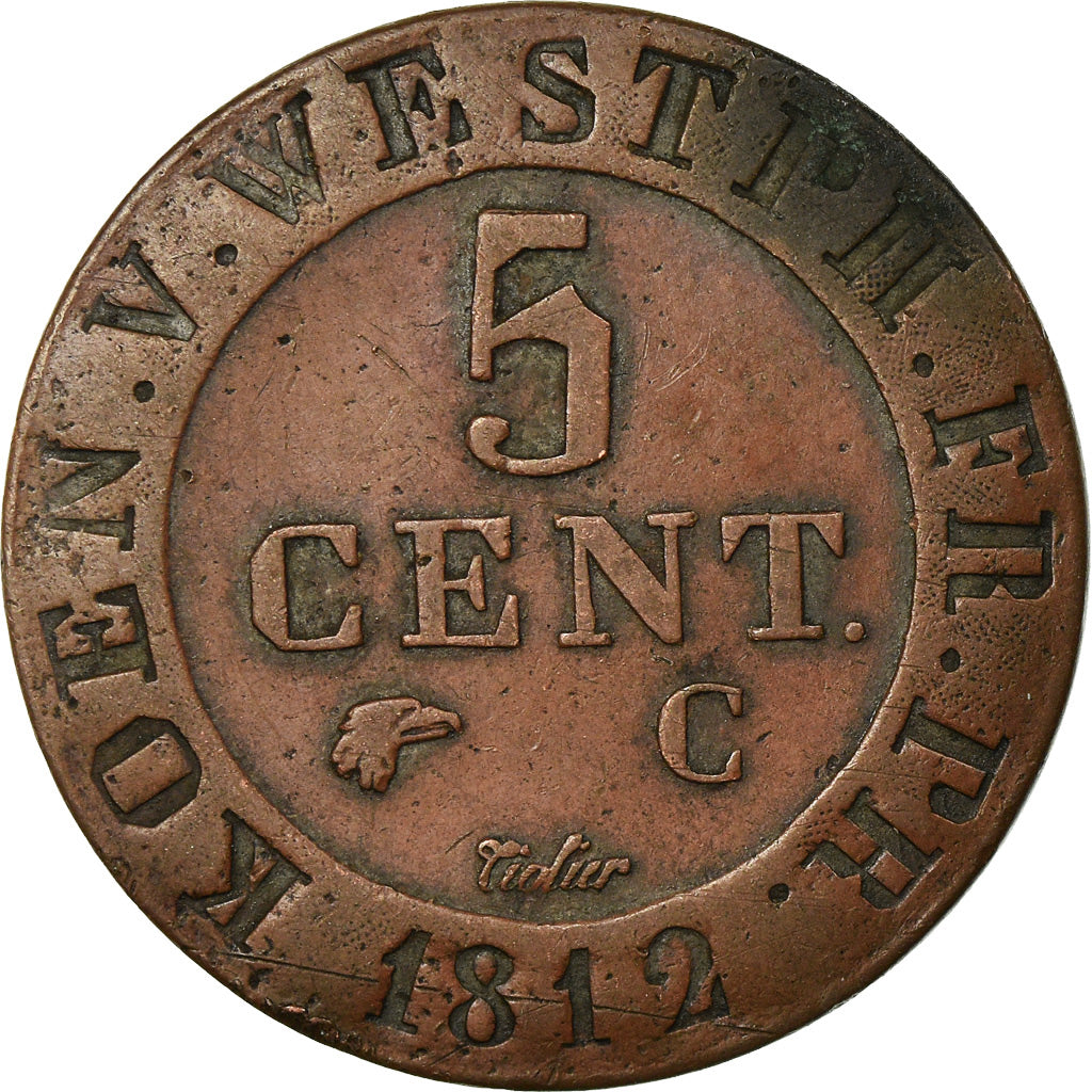 Coin, German States, WESTPHALIA, Jerome, 5 Centimes, 1812, Cassel, EF(40-45)