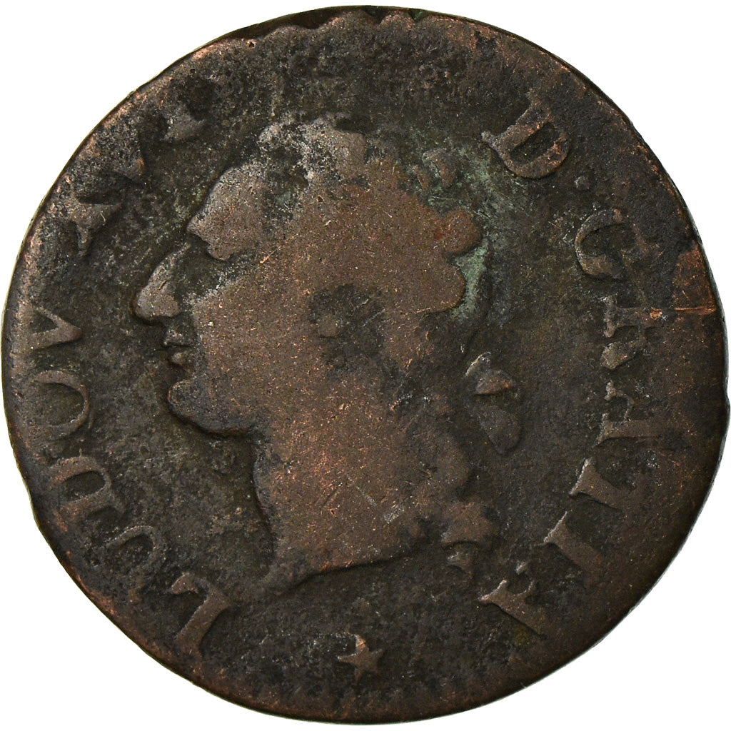 Moeda, França, Louis XVI, Liard, Liard, 1789, Lille, VF(20-25), Cobre