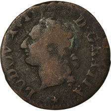 Moeda, França, Louis XVI, Liard, Liard, 1789, Lille, VF(20-25), Cobre