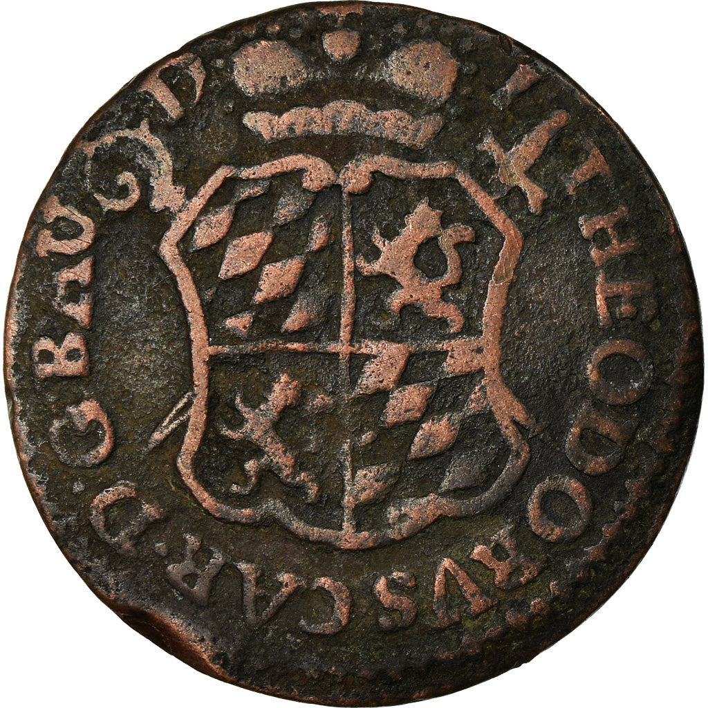 Coin, LIEGE, John Theodore, Liard, 1750, Liege, VF(20-25), Copper, KM:155