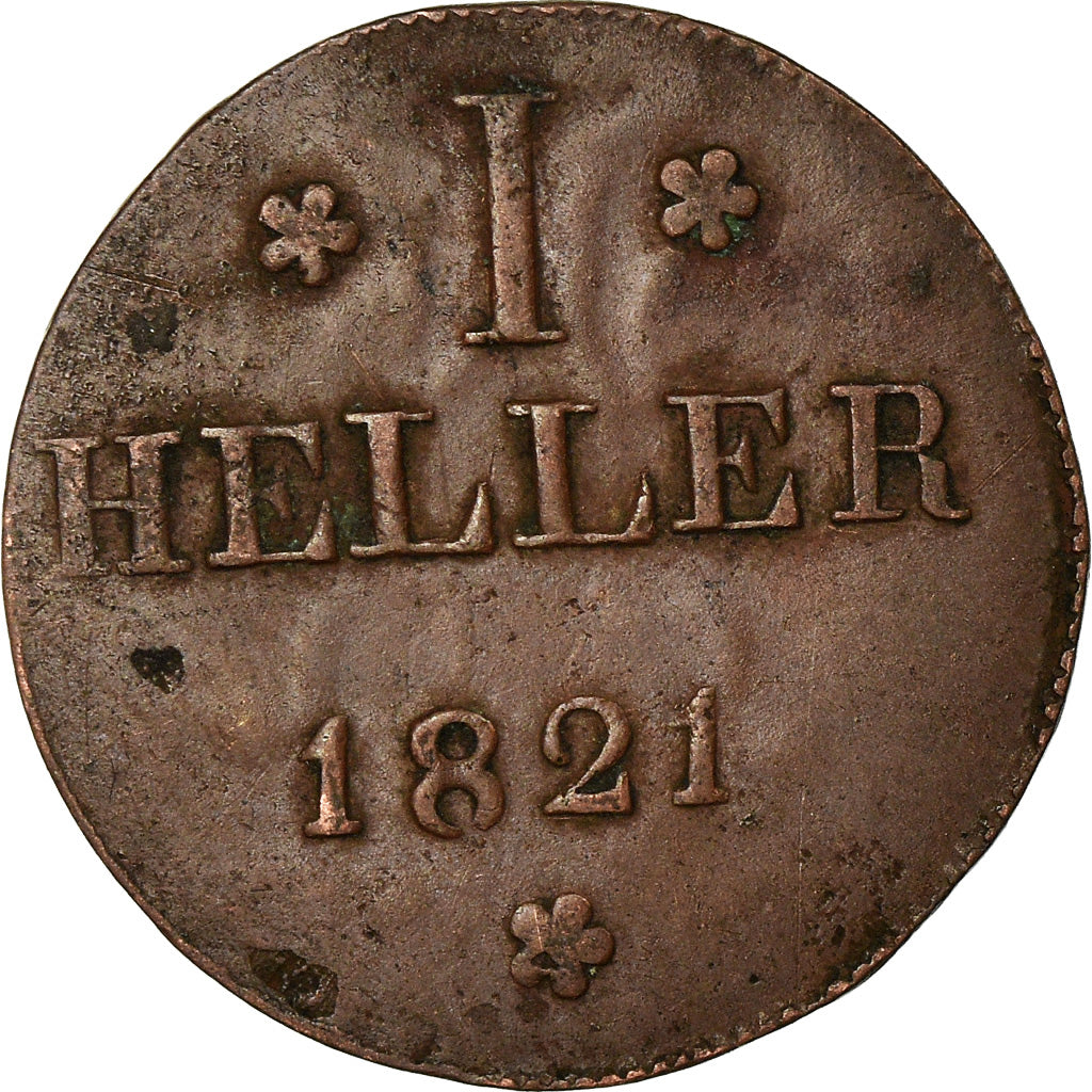 Monnaie, Etats allemands, FRANKFURT AM MAIN, Heller, 1821, TB+, Cuivre, KM:301