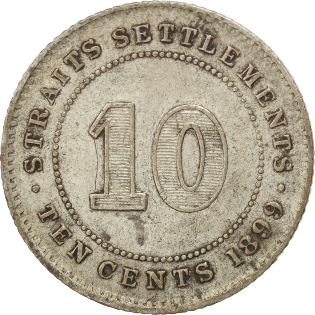 Coin, Straits Settlements, Victoria, 10 Cents, 1899, EF(40-45), Silver, KM:11