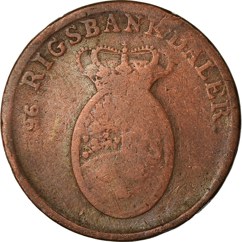 Münze, Dänemark, Frederik VI, Rigsbankskilling, 1818, SGE+, Kupfer, KM:688