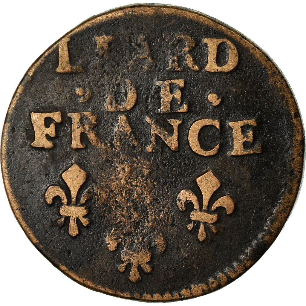 Münze, Frankreich, Louis XIV, Liard de France au buste âgé, troisième type