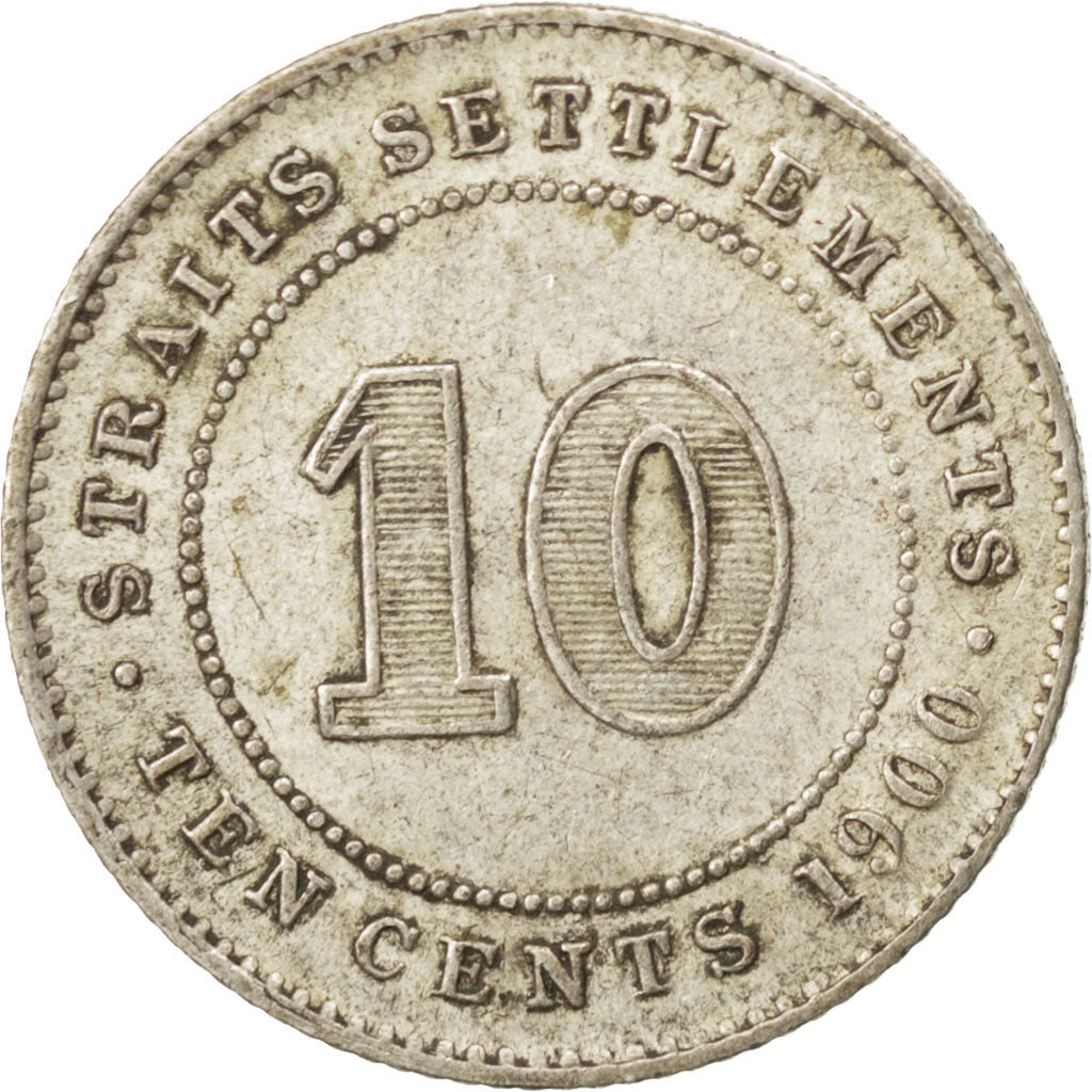 Coin, Straits Settlements, Victoria, 10 Cents, 1900, EF(40-45), Silver, KM:11