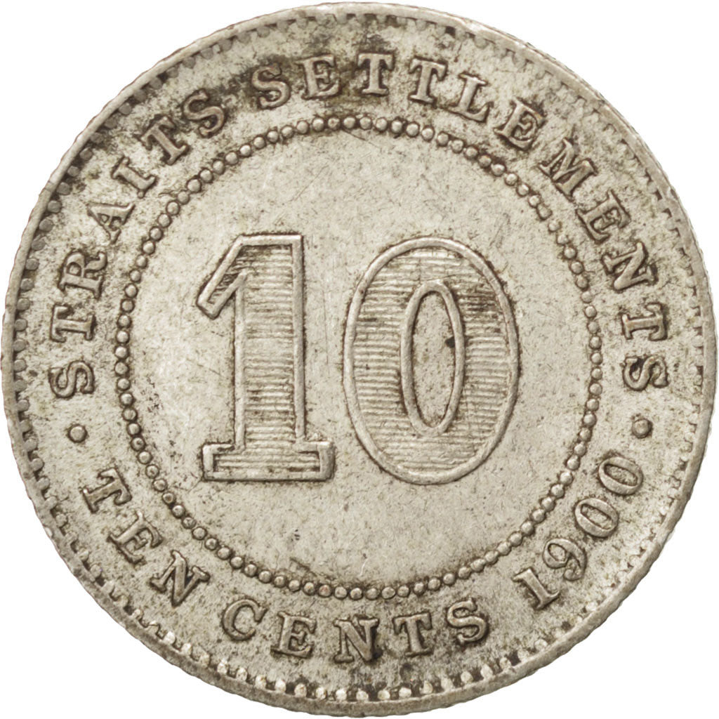 Coin, Straits Settlements, Victoria, 10 Cents, 1900, EF(40-45), Silver, KM:11
