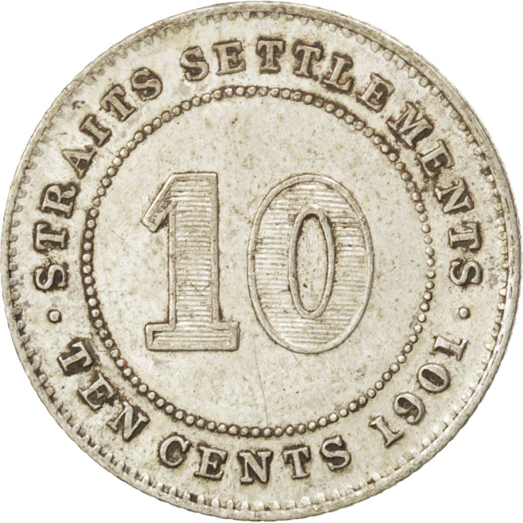 Coin, Straits Settlements, Victoria, 10 Cents, 1901, EF(40-45), Silver, KM:11