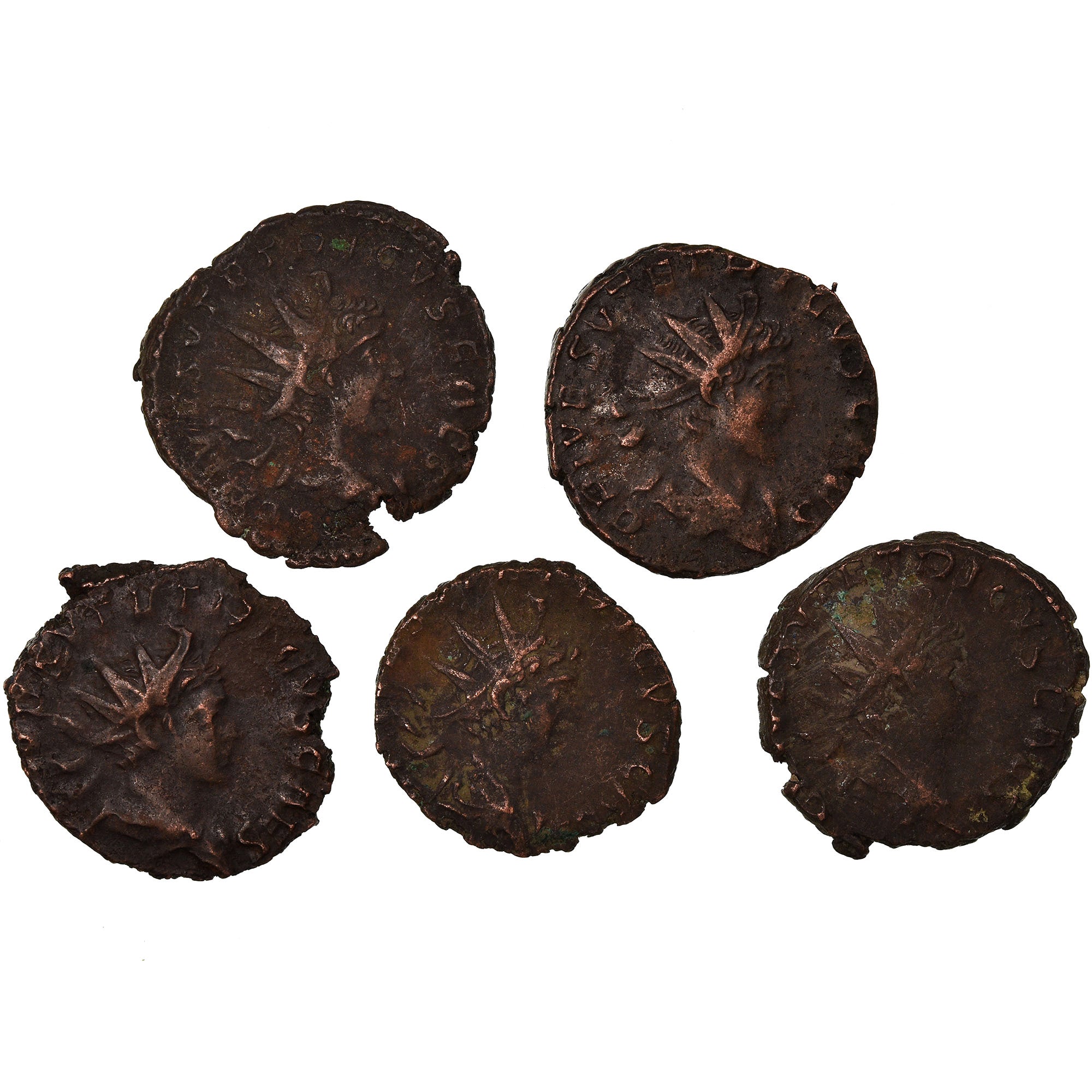 Monnaie, Tetricus II, Antoninien, 271-272, Trèves ou Cologne, Lot de 5, TB+