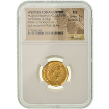 Coin, Magnus Maximus, Solidus, 383-388 AD, Milan, Very rare, graded, NGC, MS