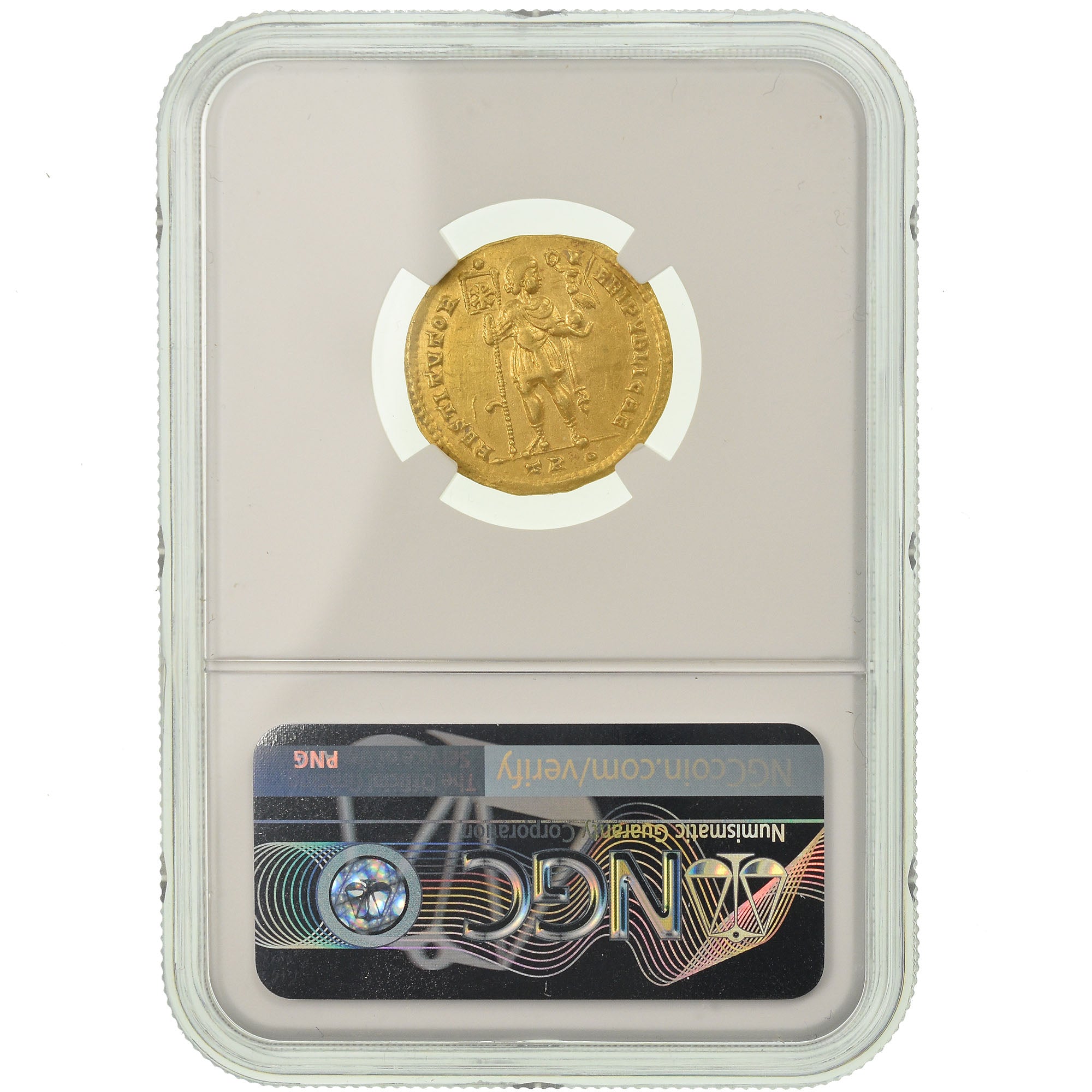 Coin, Valentinian I, Solidus, 364-375, Trier, Rare, graded, NGC, Ch XF