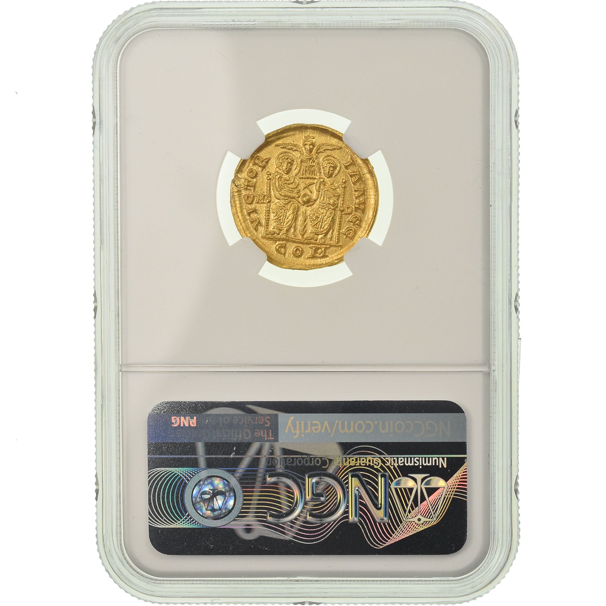 Coin, Valentinian II, Solidus, 375-392, Milan, Rare, graded, NGC, MS, MS(63)