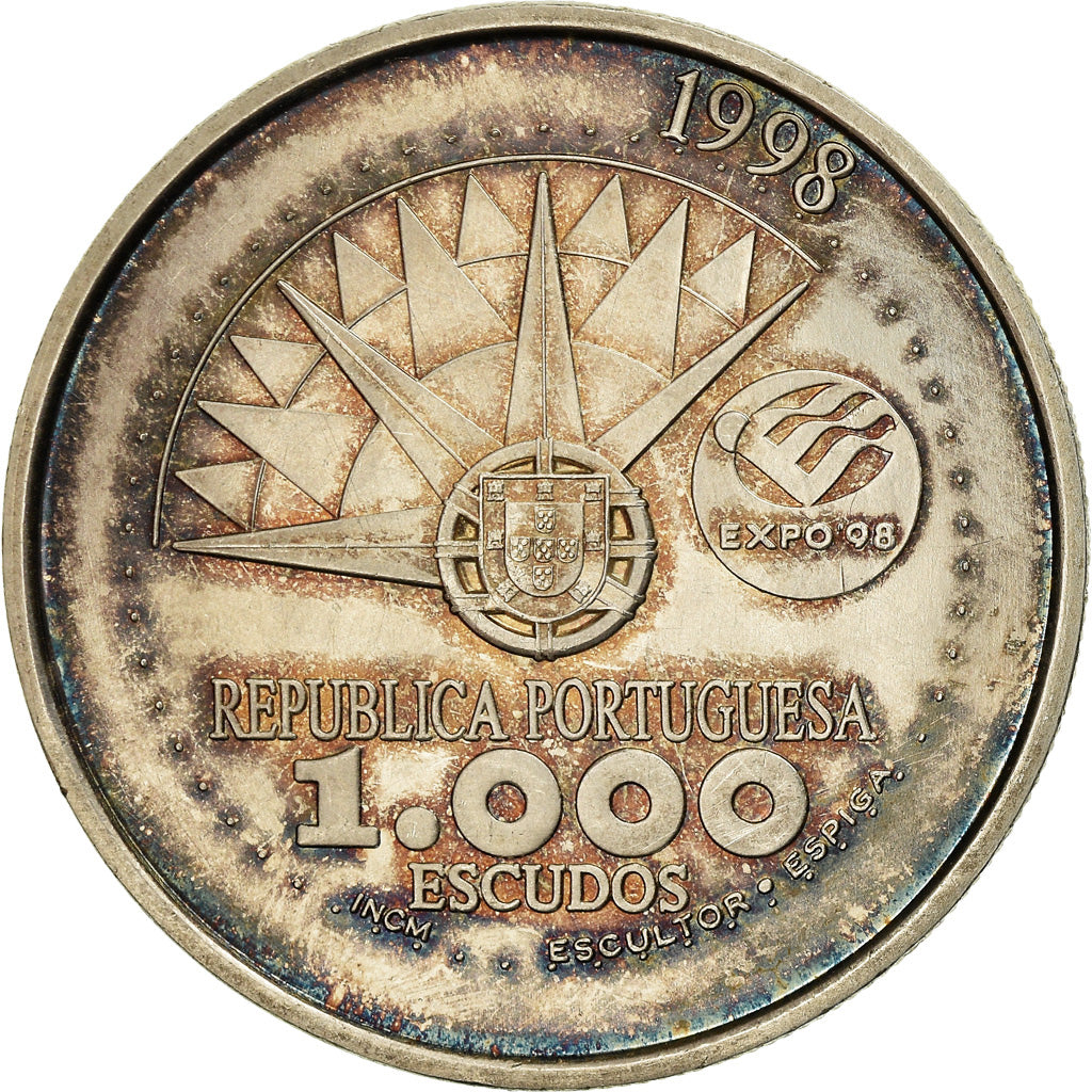 Coin, Portugal, 1000 Escudos, 1998, MS(60-62), Silver, KM:707