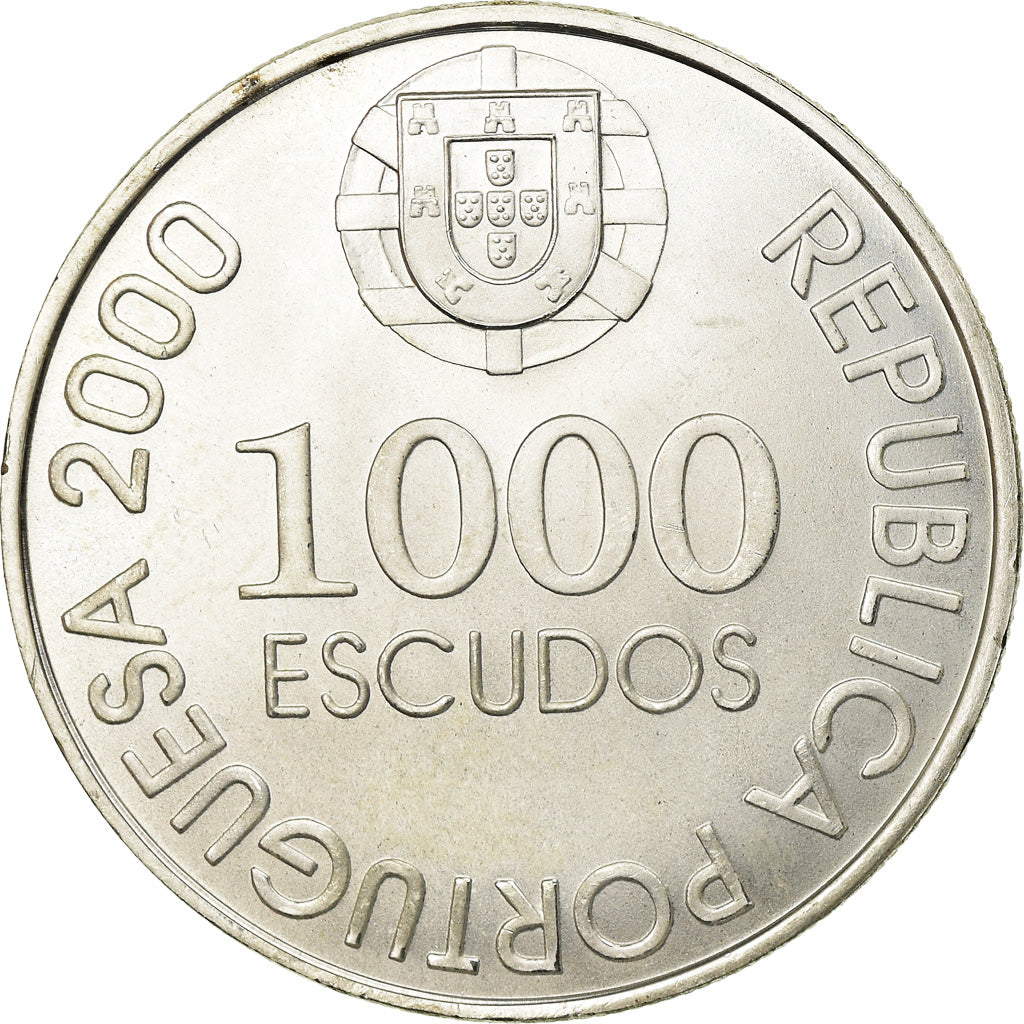 Moeda, Portugal, 1000 Escudos, 2000, MS(60-62), Prata, KM:732
