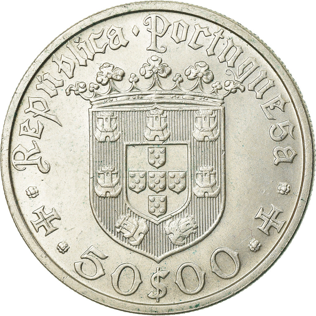 Coin, Portugal, 50 Escudos, 1968, AU(55-58), Silver, KM:593