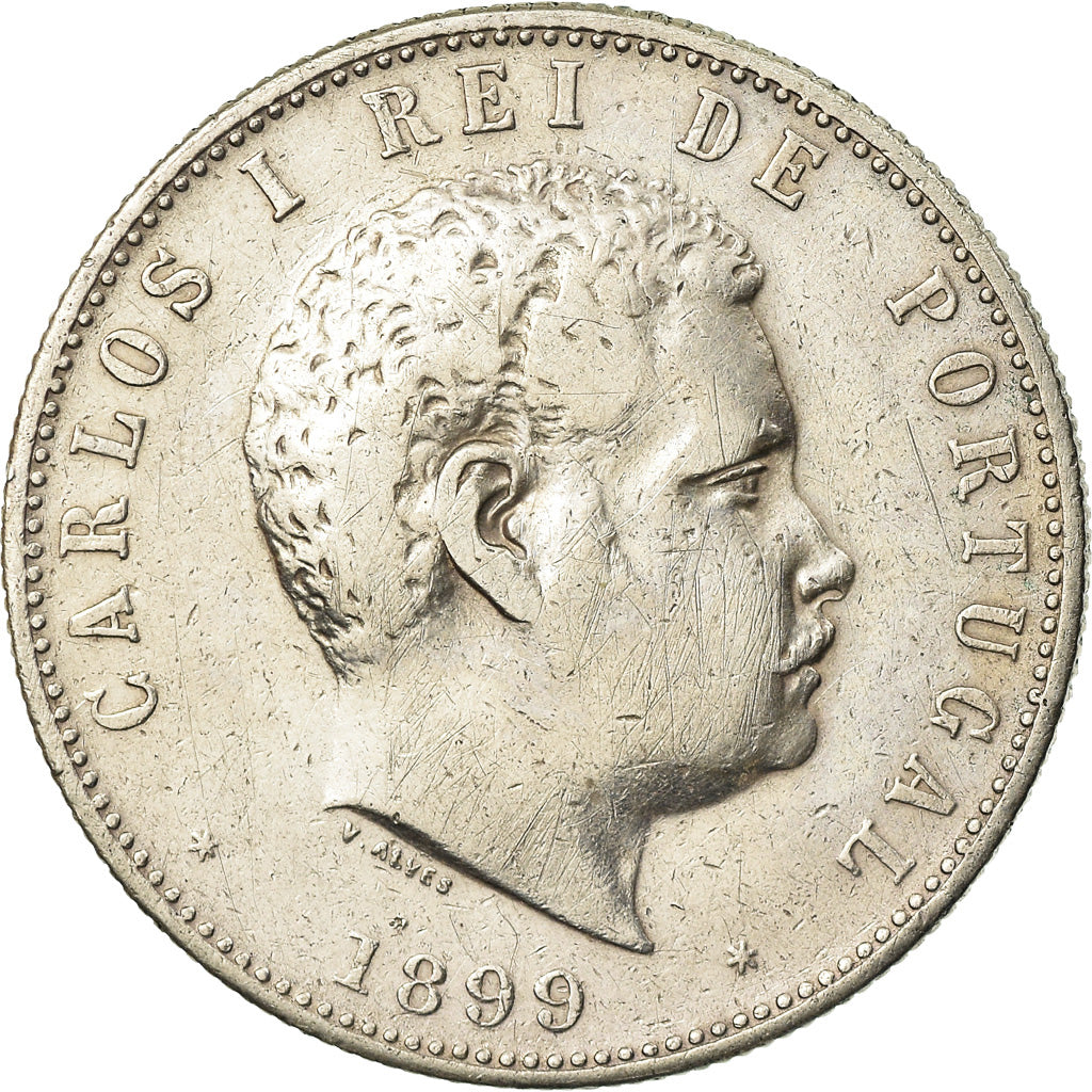 Coin, Portugal, Carlos I, 1000 Reis, 1899, EF(40-45), Silver, KM:540