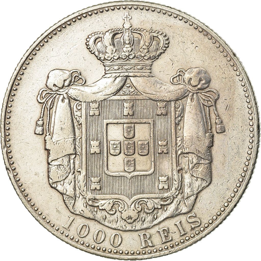 Coin, Portugal, Carlos I, 1000 Reis, 1899, EF(40-45), Silver, KM:540