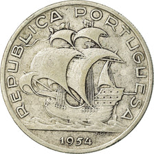 Coin, Portugal, 10 Escudos, 1954, VF(30-35), Silver, KM:586