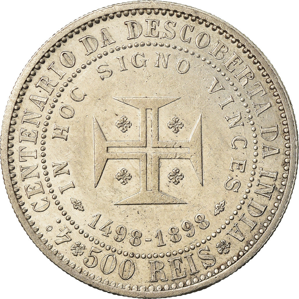 Moneta, Portugal, Carlos I, 500 Reis, 1898, AU(55-58), Srebro, KM:538
