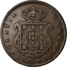 Moneda, Portugal, Maria II, 20 Reis, 1848, BC+, Cobre, KM:482