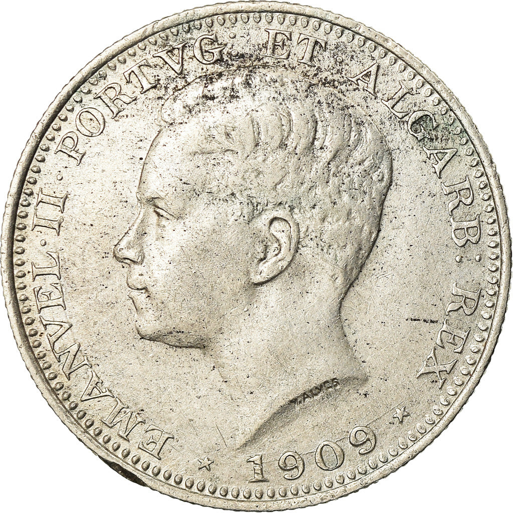 Monnaie, Portugal, Manuel II, 200 Reis, 1909, Paris, TB+, Argent, KM:549