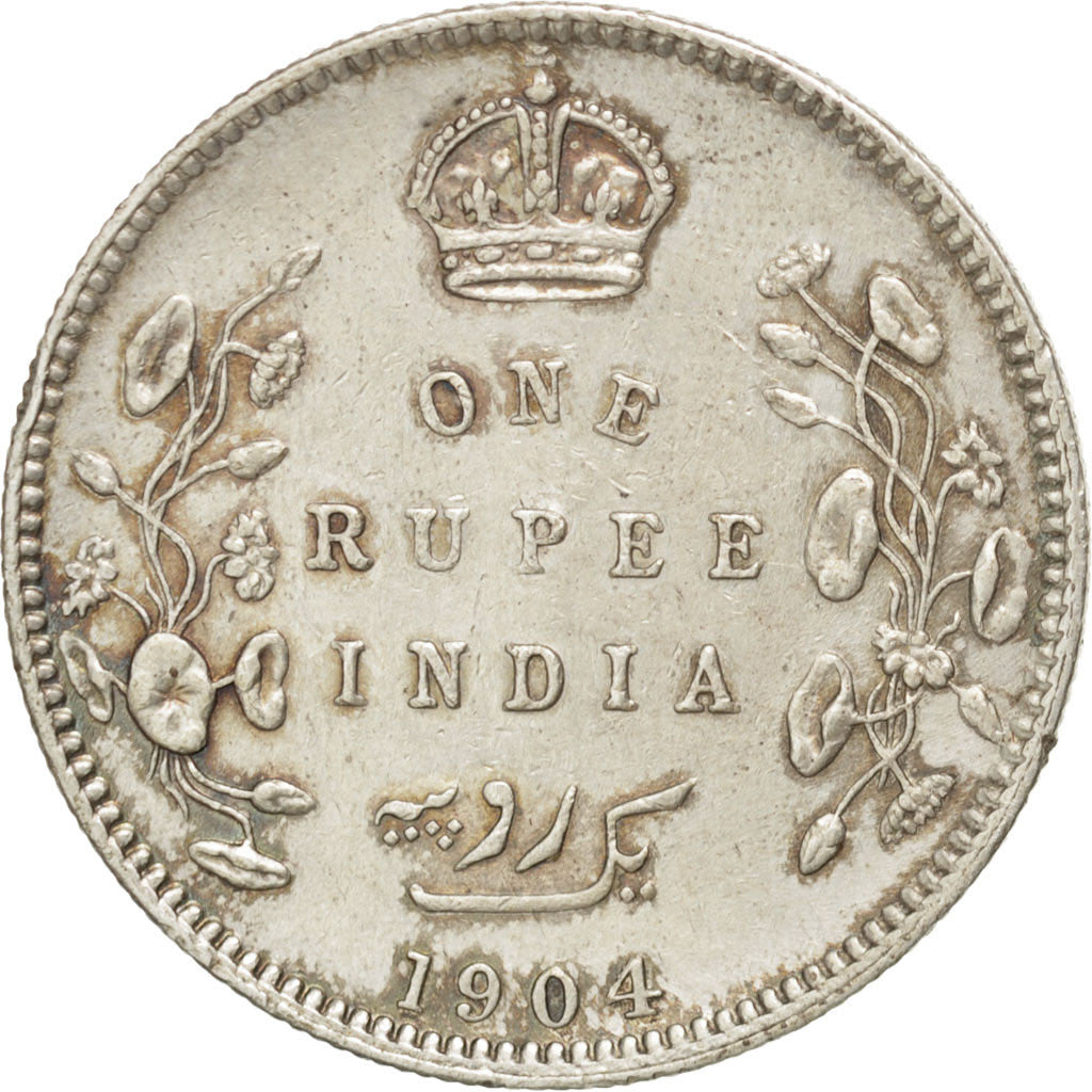 Coin, INDIA-BRITISH, Edward VII, Rupee, 1904, AU(50-53), Silver, KM:508