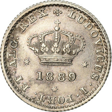 Coin, Portugal, Luiz I, 50 Reis, 1889, MS(60-62), Silver, KM:506.2