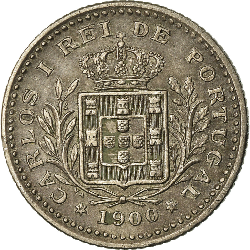Moeda, Portugal, Carlos I, 50 Reis, 1900, AU(50-53), Cobre-níquel, KM:545