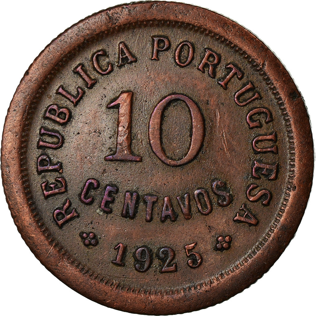 Coin, Portugal, 10 Centavos, 1925, EF(40-45), Bronze, KM:573