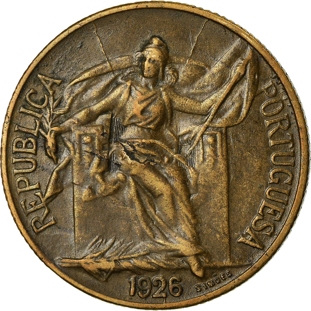 Coin, Portugal, 50 Centavos, 1926, EF(40-45), Aluminum-Bronze, KM:575