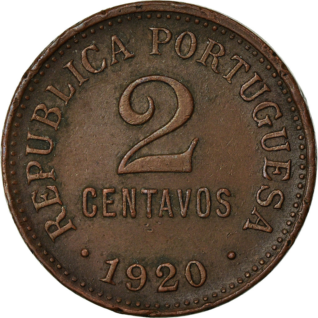 Coin, Portugal, 2 Centavos, 1920, EF(40-45), Bronze, KM:568