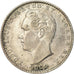 Moneda, Portugal, Luiz I, 100 Reis, 1889, MBC+, Plata, KM:510