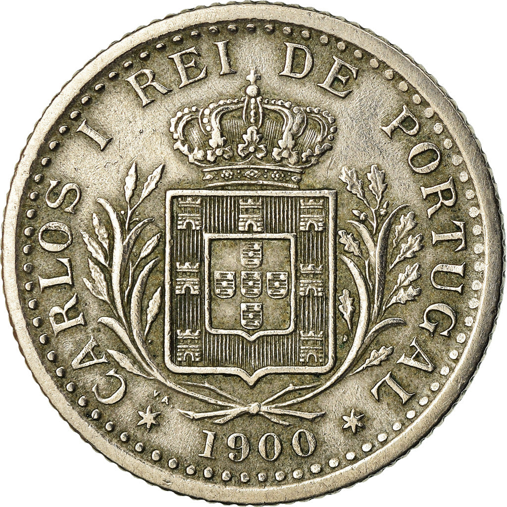 Moeda, Portugal, Carlos I, 100 Reis, 1900, VF(30-35), Cobre-níquel, KM:546