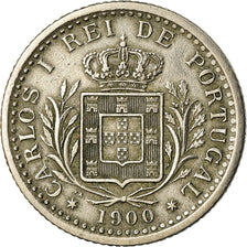 Moneta, Portugal, Carlos I, 100 Reis, 1900, VF(30-35), Miedź-Nikiel, KM:546