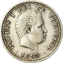 Coin, Portugal, Carlos I, 100 Reis, 1893, EF(40-45), Silver, KM:531
