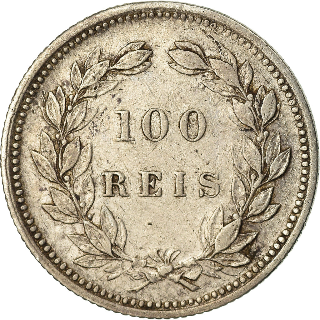 Coin, Portugal, Carlos I, 100 Reis, 1893, EF(40-45), Silver, KM:531