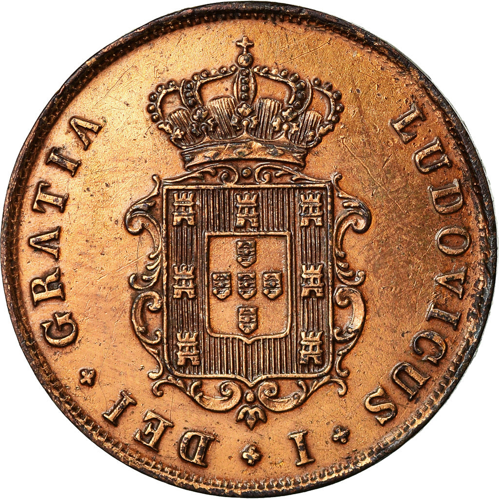Coin, Portugal, Luiz I, 3 Reis, 1874, VF(30-35), Copper, KM:517