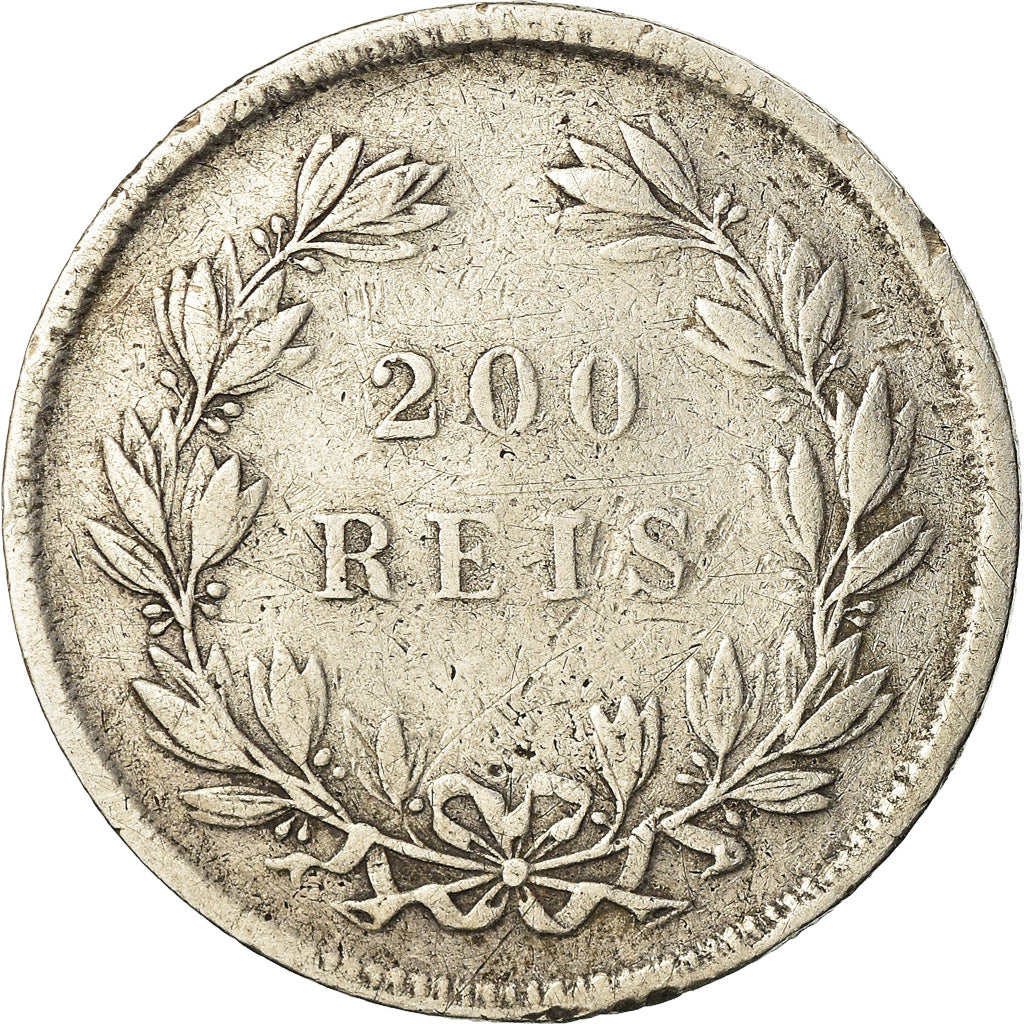 Moneda, Portugal, Luiz I, 200 Reis, 1862, Lisbon, BC+, Plata, KM:507