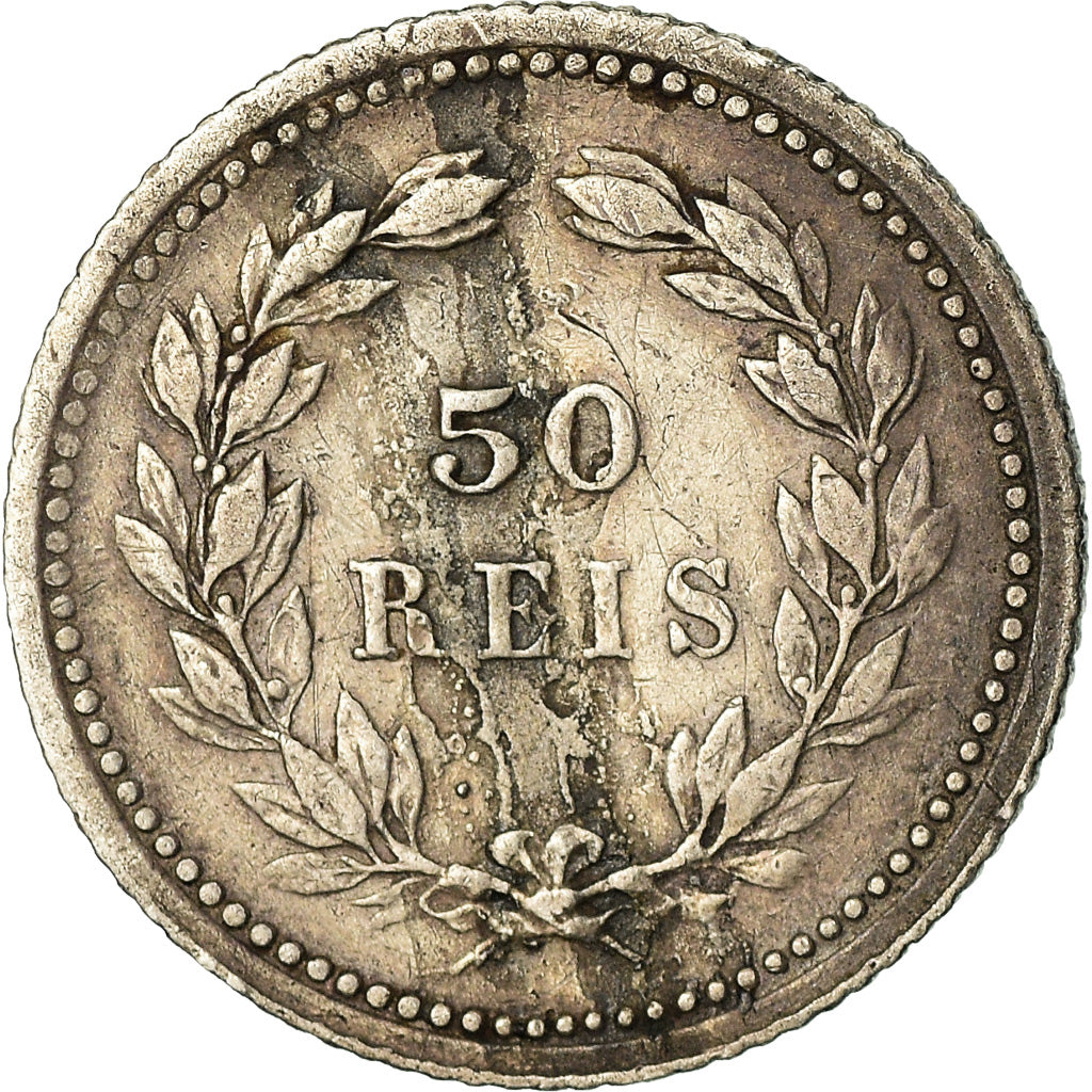 Moeda, Portugal, Carlos I, 50 Reis, 1893, Lisbon, EF(40-45), Prata, KM:536