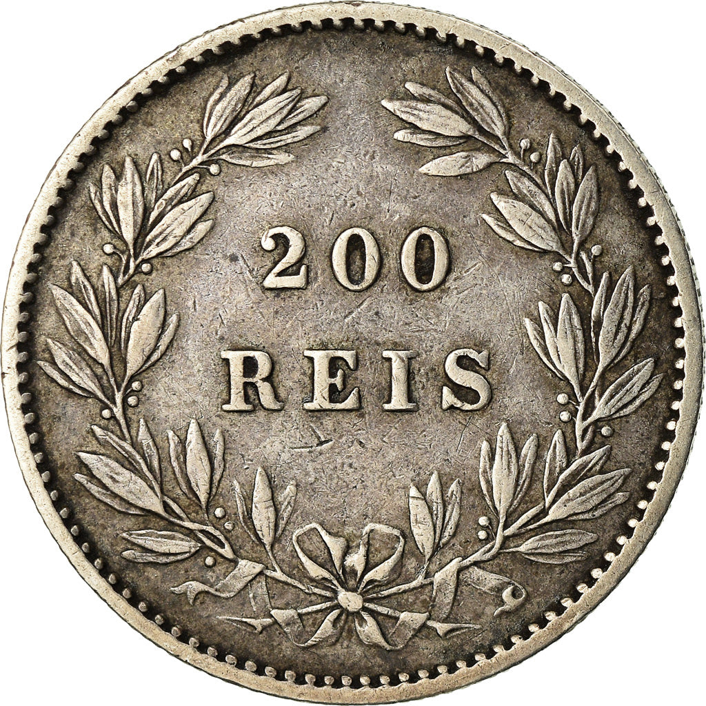 Coin, Portugal, Luiz I, 200 Reis, 1886, Lisbon, EF(40-45), Silver, KM:512