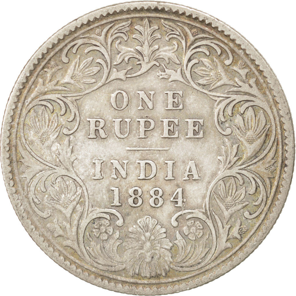 Coin, INDIA-BRITISH, Victoria, Rupee, 1884, EF(40-45), Silver, KM:492