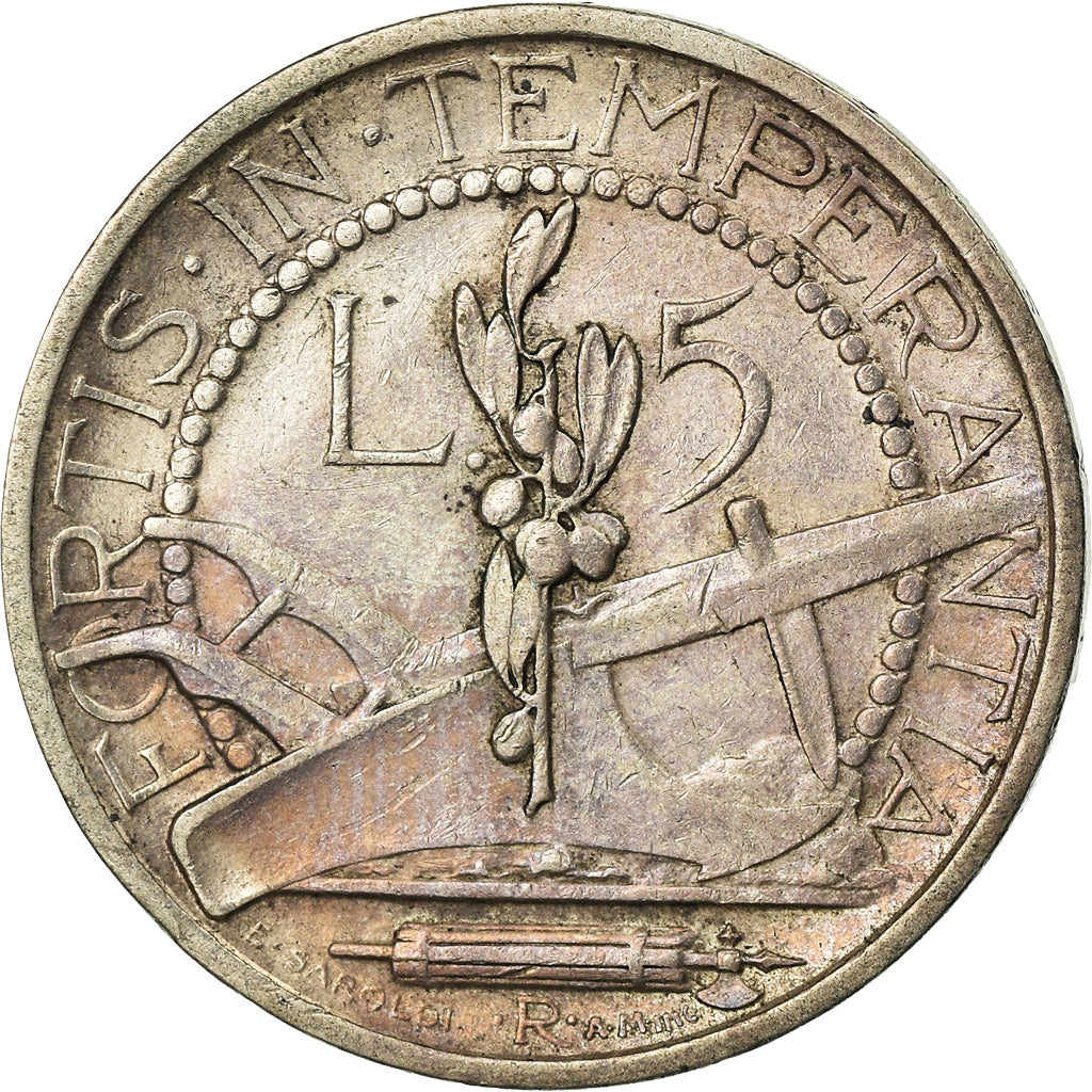 Monnaie, San Marino, 5 Lire, 1933, Rome, TTB, Argent, KM:9