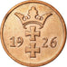 Coin, DANZIG, 2 Pfennig, 1926, EF(40-45), Bronze, KM:141