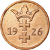 Münze, DANZIG, 2 Pfennig, 1926, SS, Bronze, KM:141
