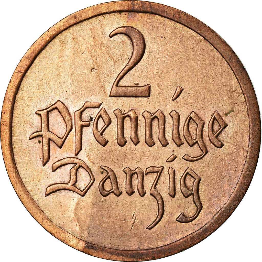 Coin, DANZIG, 2 Pfennig, 1926, EF(40-45), Bronze, KM:141