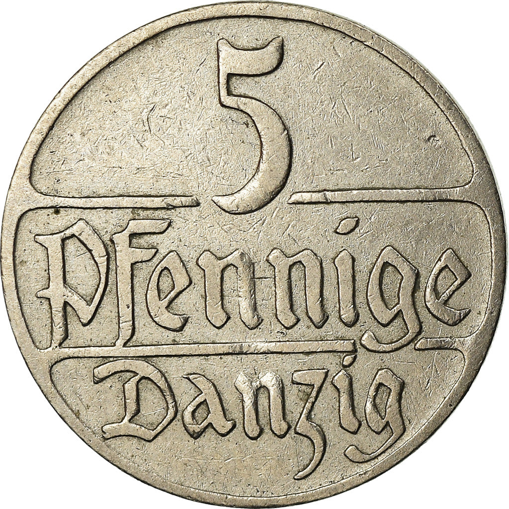 Coin, DANZIG, 5 Pfennig, 1923, DANZIG, EF(40-45), Copper-nickel, KM:142